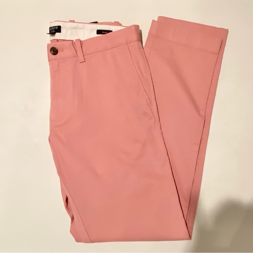 NWT J.CREW FLEX CHINO Pants. 30 x 32 inches. Medium Pink  SUPERB !!!! Men Teens